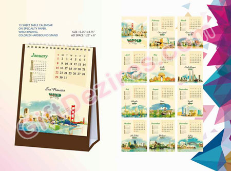 Desk Calendar-World Travel